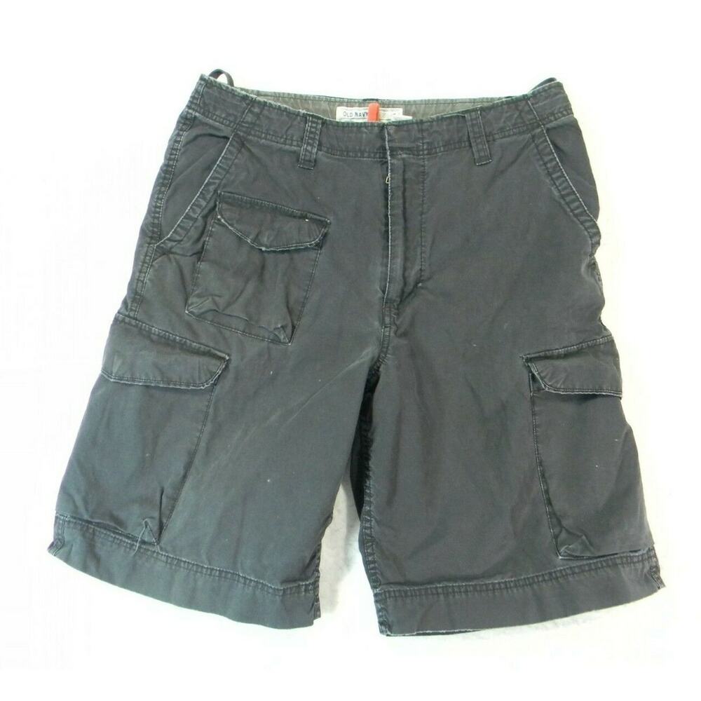 Old Navy Cargo Shorts Mens 32 x 11 Black Cotton outdoor